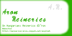 aron meinerics business card